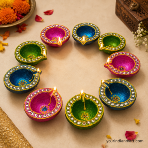 Handmade Terracotta Diya Set of 12 for Diwali