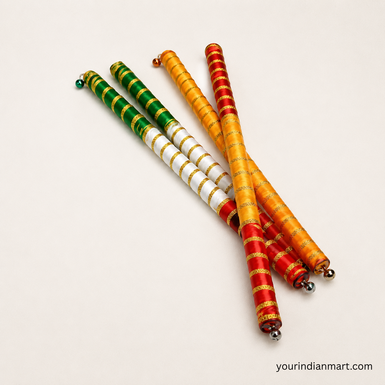 Decorated Dandiya Sticks Pair for Navratri Garba