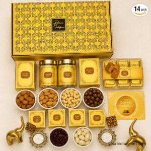 Diwali Gift Hamper (mithai and Diya and Dryfruit) for Home Puja and Festive Use