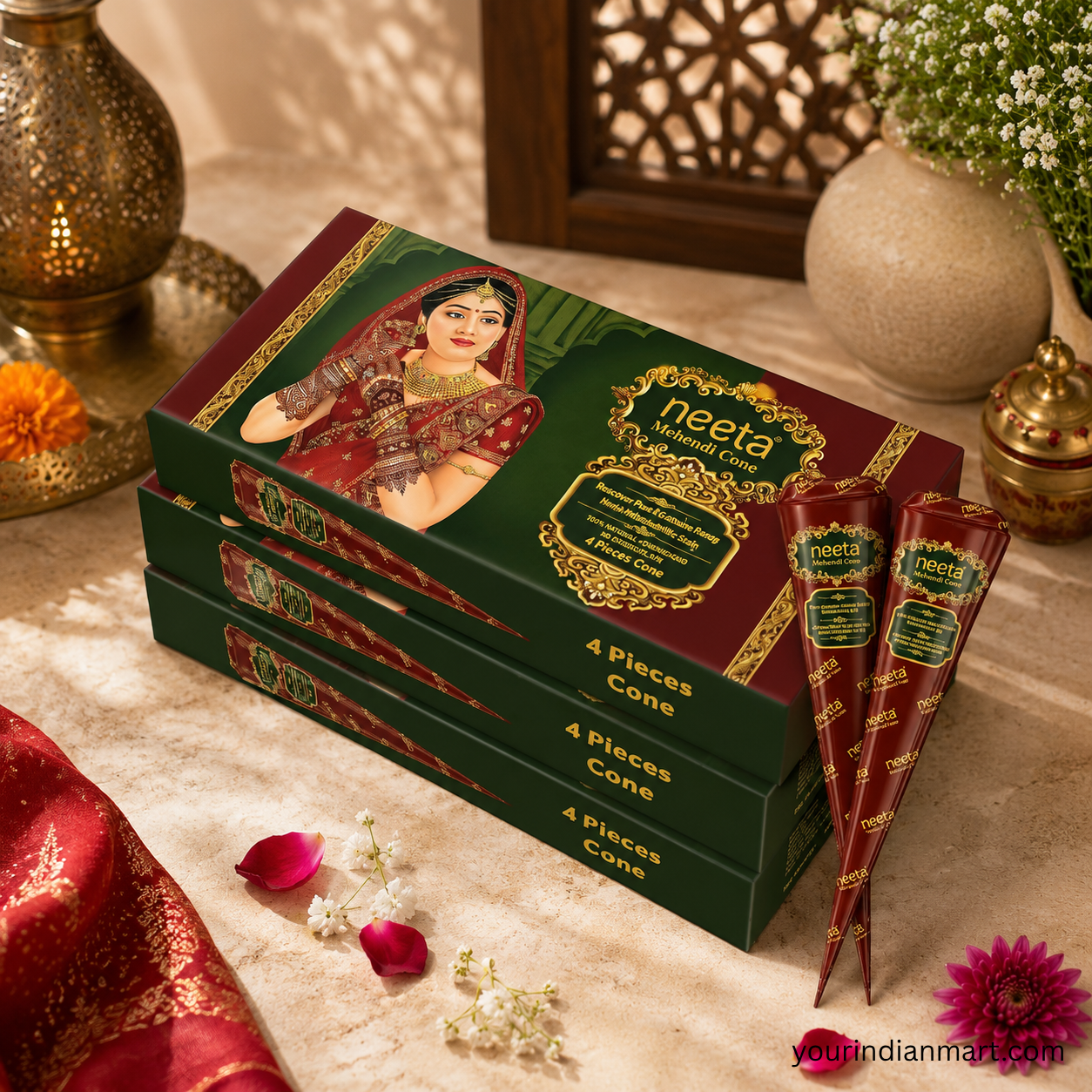 Herbal Mehendi and Henna Cones for Festive Designs - Image 3