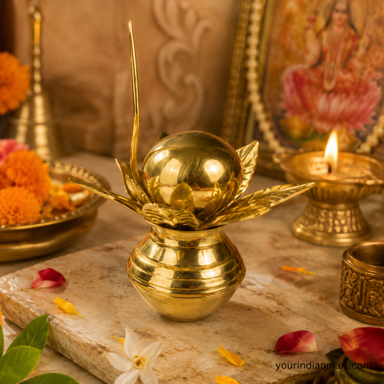 Kalash and Coconut Decor Set for Home Puja and Festive Use - Image 2
