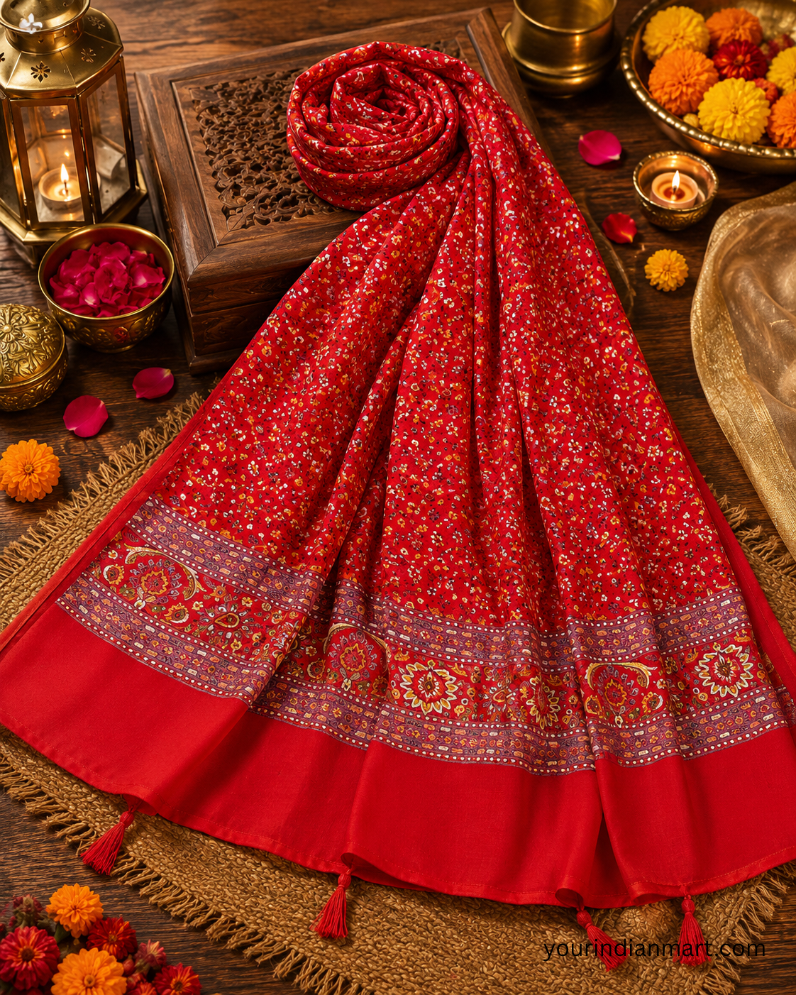 Printed Dupatta or Stole for Festive Styling - Image 2