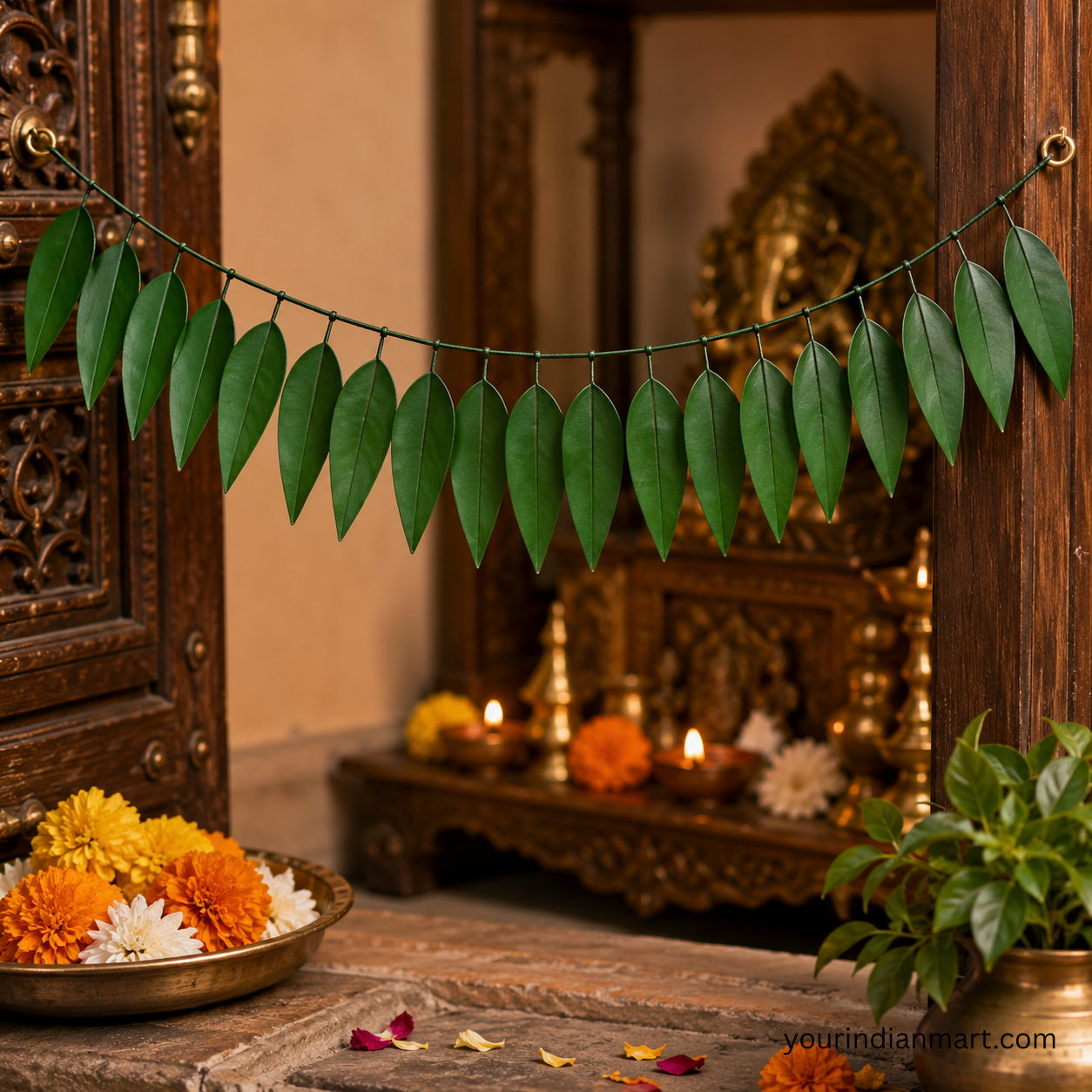 Mango Leaf Toran Door Hanging for Festive Decor - Image 2