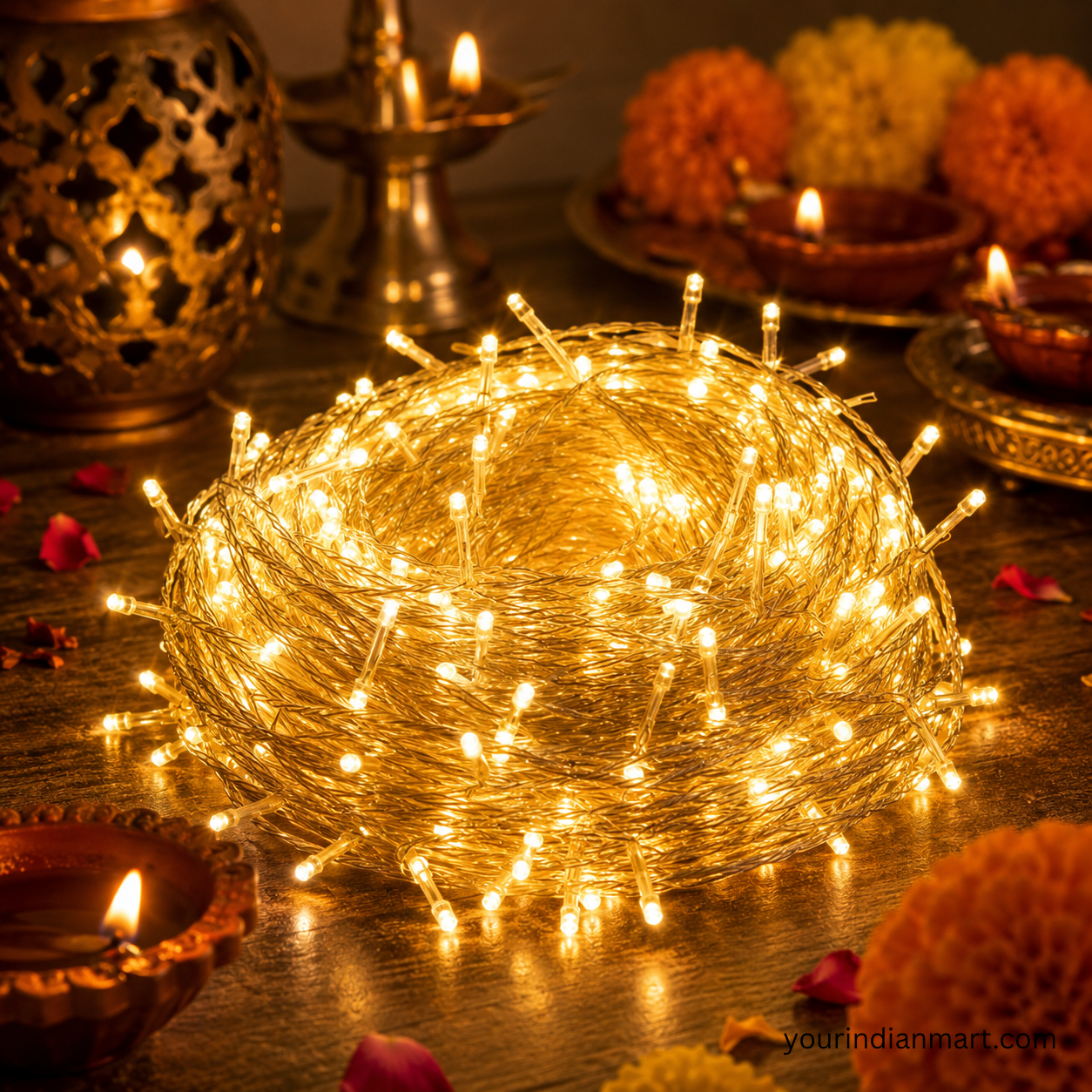 Decorative Jhalar String Lights for Diwali Decor - Image 2