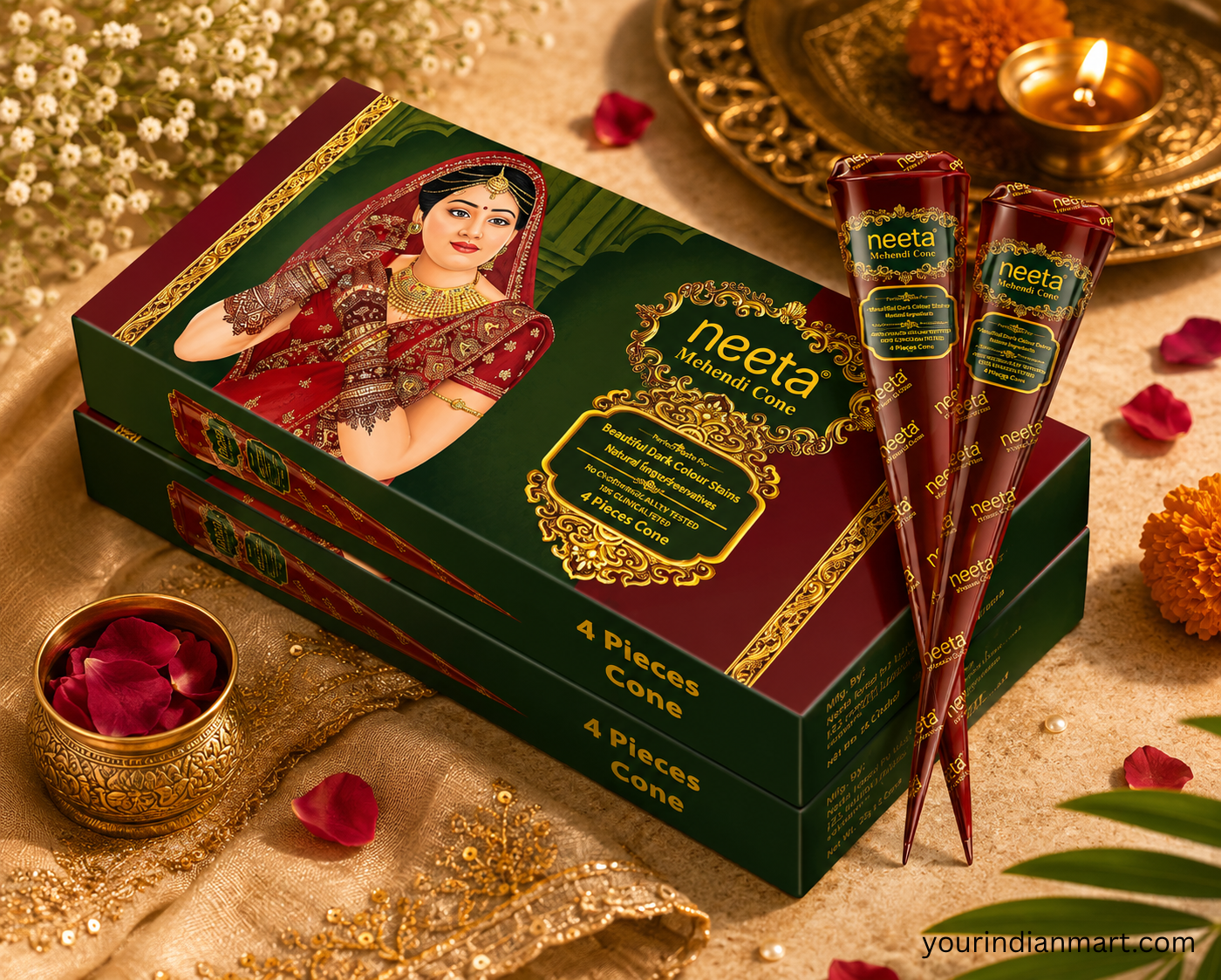 Herbal Mehendi and Henna Cones for Festive Designs - Image 2
