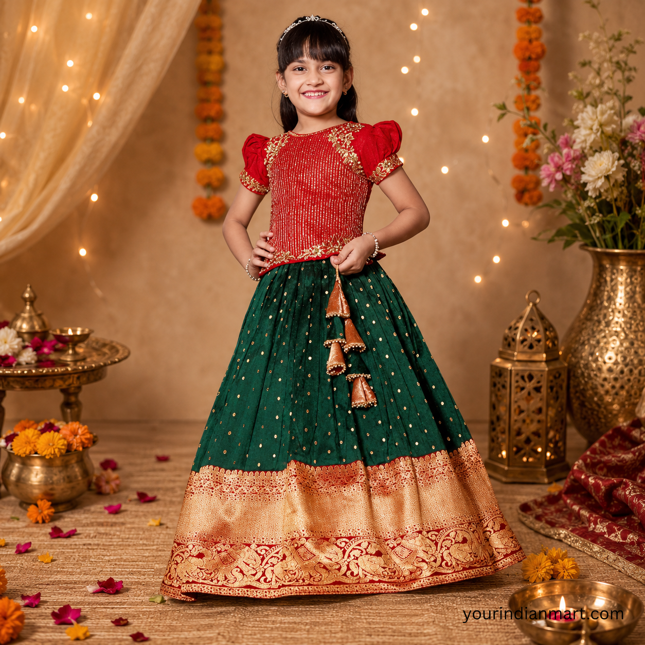 Kids Ethnic Kurta Set or Lehenga for Festive Wear - Image 3
