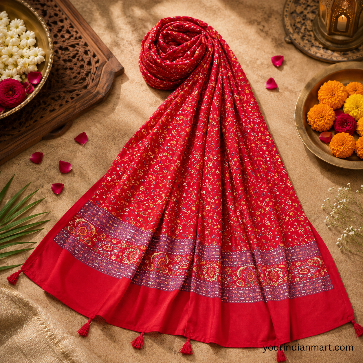 Printed Dupatta or Stole for Festive Styling - Image 3