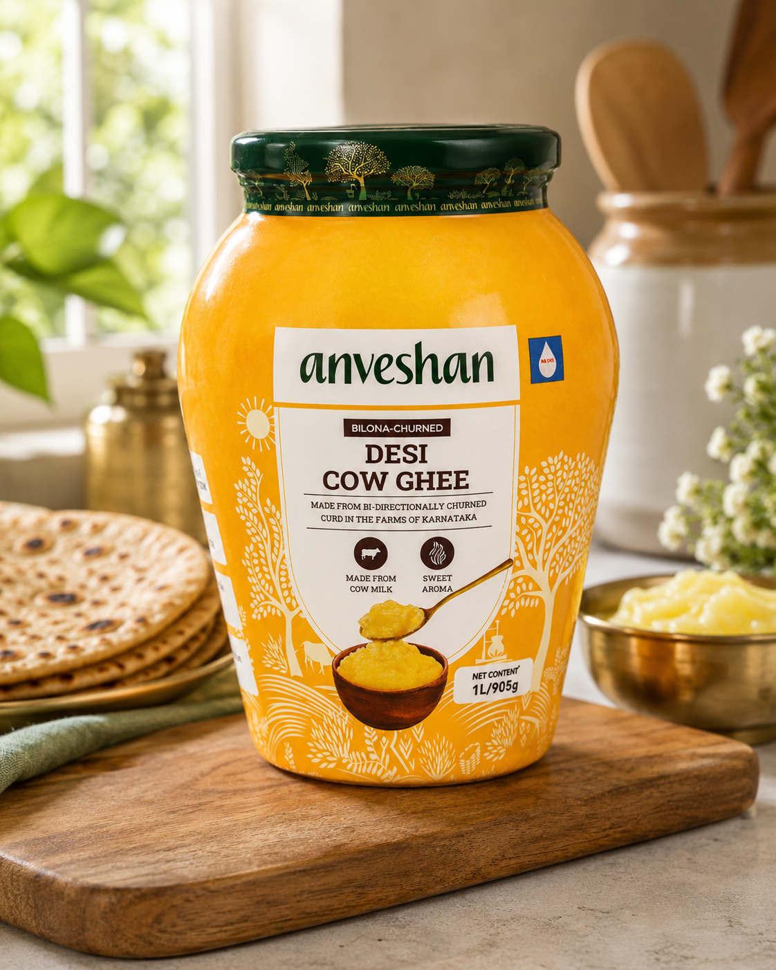 A2 Cow Ghee 1L (glass jar, Bilona, curd-churned) - Image 3