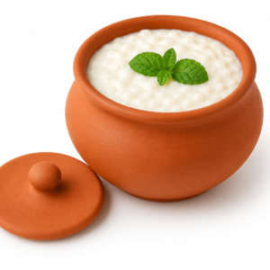 Organic Clay Dahi Handi with Lid 500ml — traditional mitti curd setter