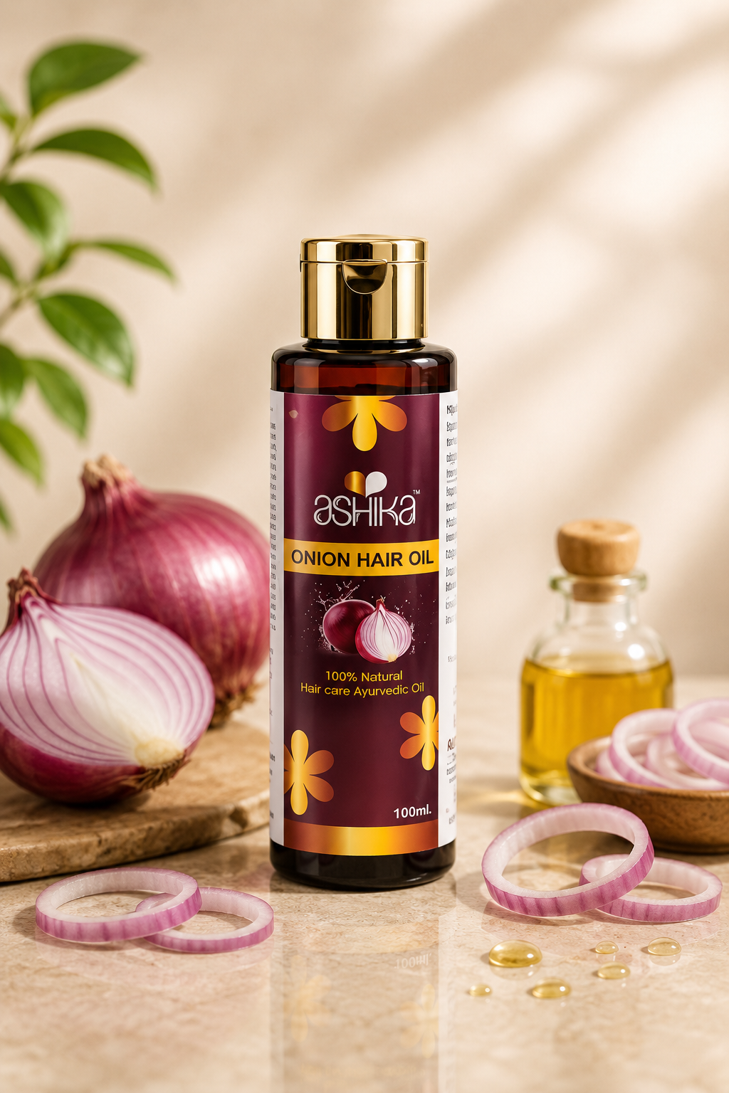 Ashika Ayurvedic Onion Hair Oil - Image 3