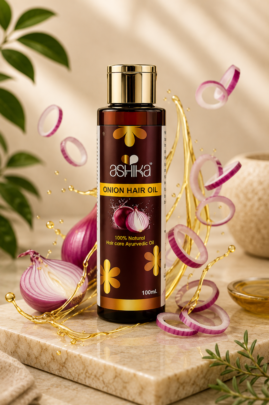 Ashika Ayurvedic Onion Hair Oil - Image 2