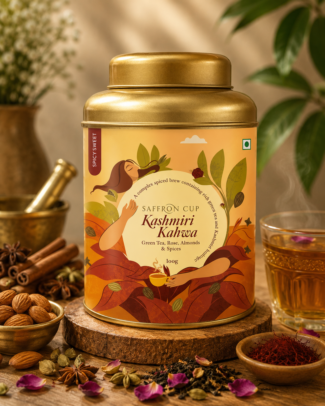 Saffron Cup Kashmiri Kahwa Green Tea - Image 2