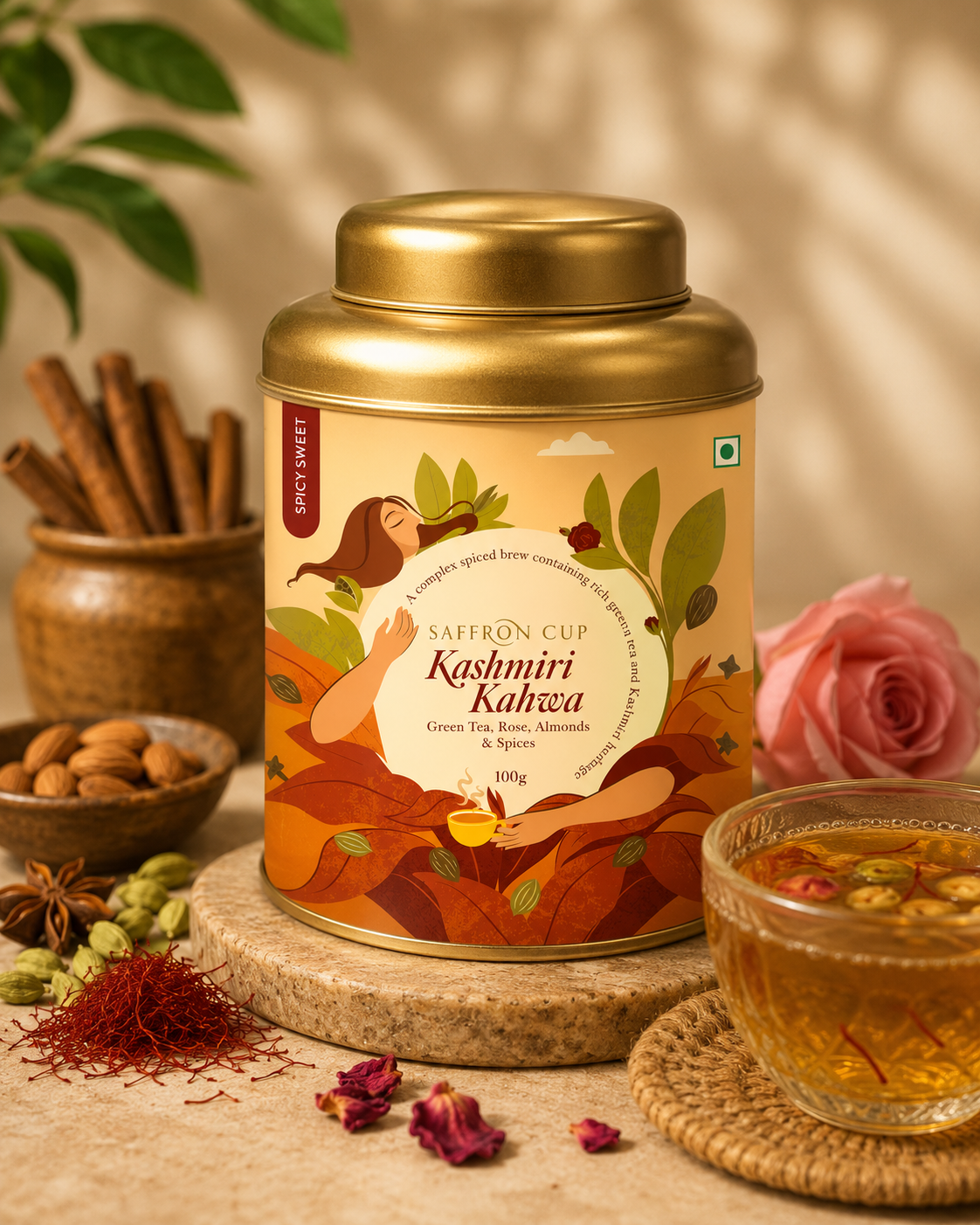 Saffron Cup Kashmiri Kahwa Green Tea