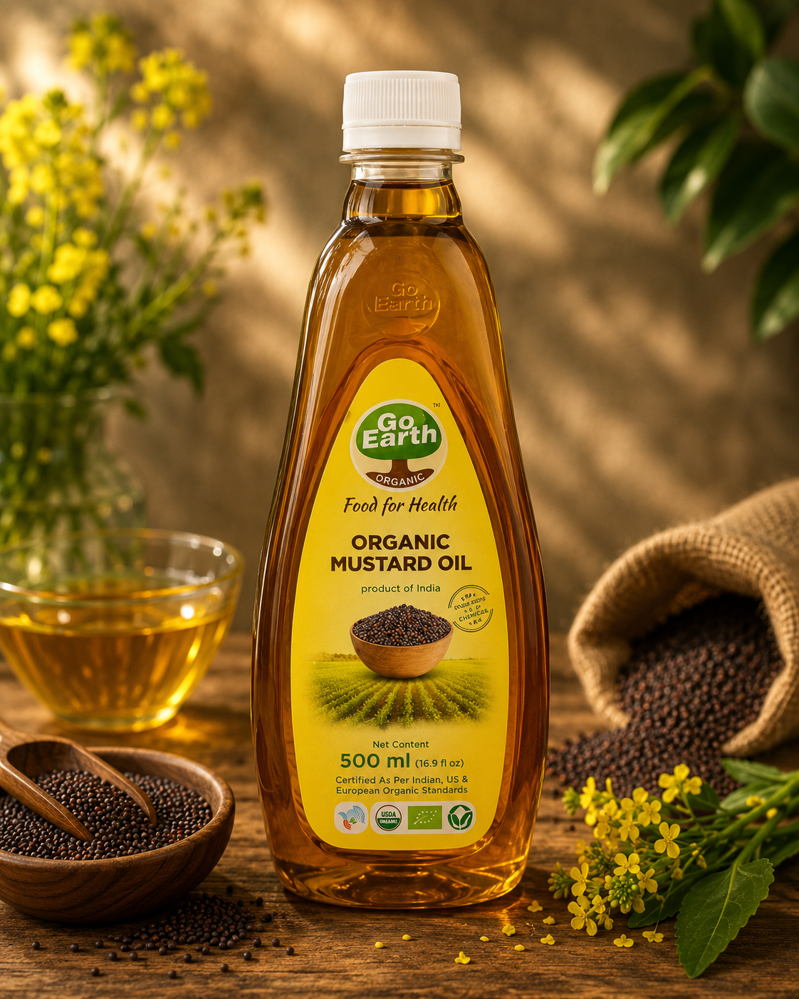 GoEarth Organic Cold-Pressed Mustard Oil
