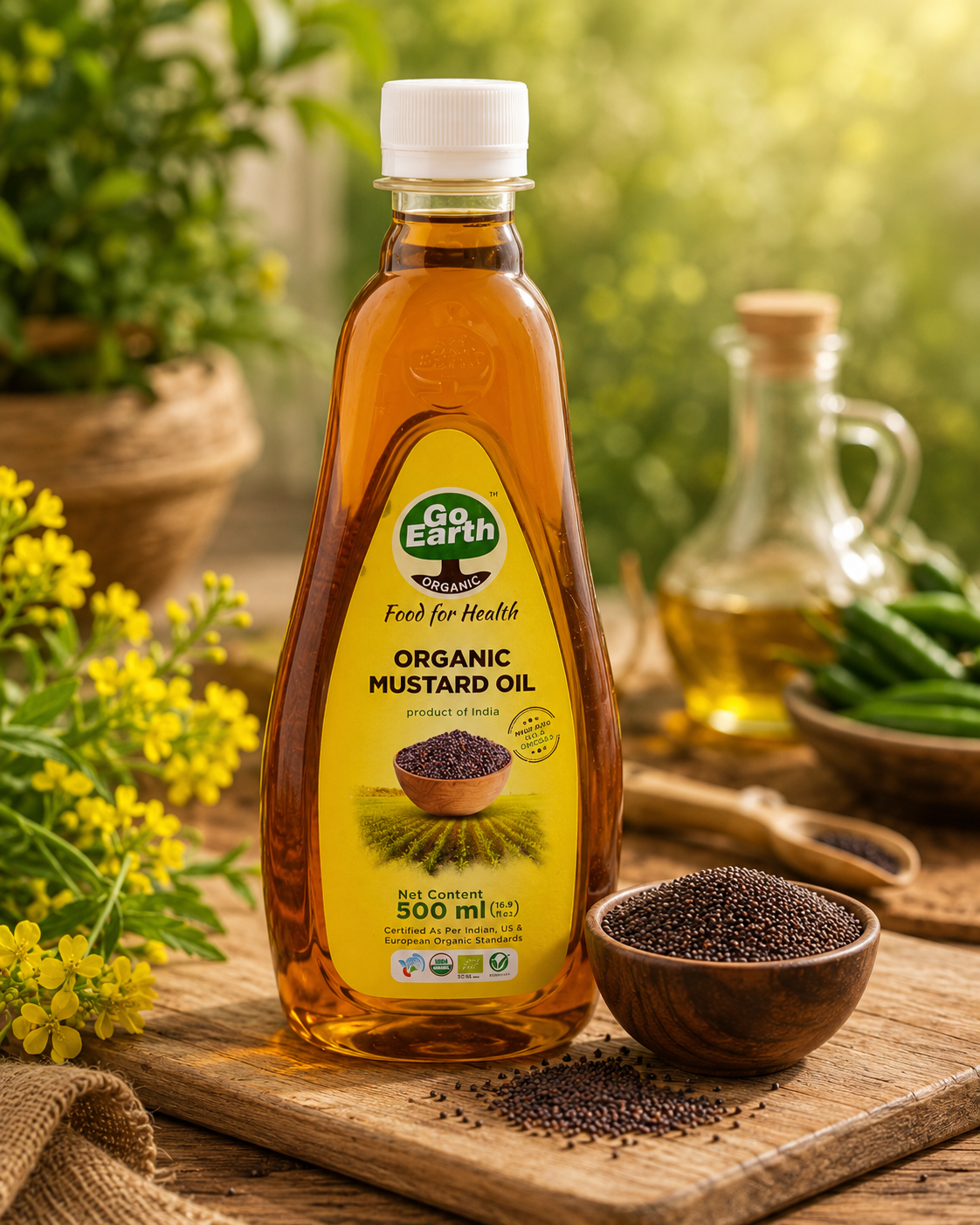 GoEarth Organic Cold-Pressed Mustard Oil - Image 2