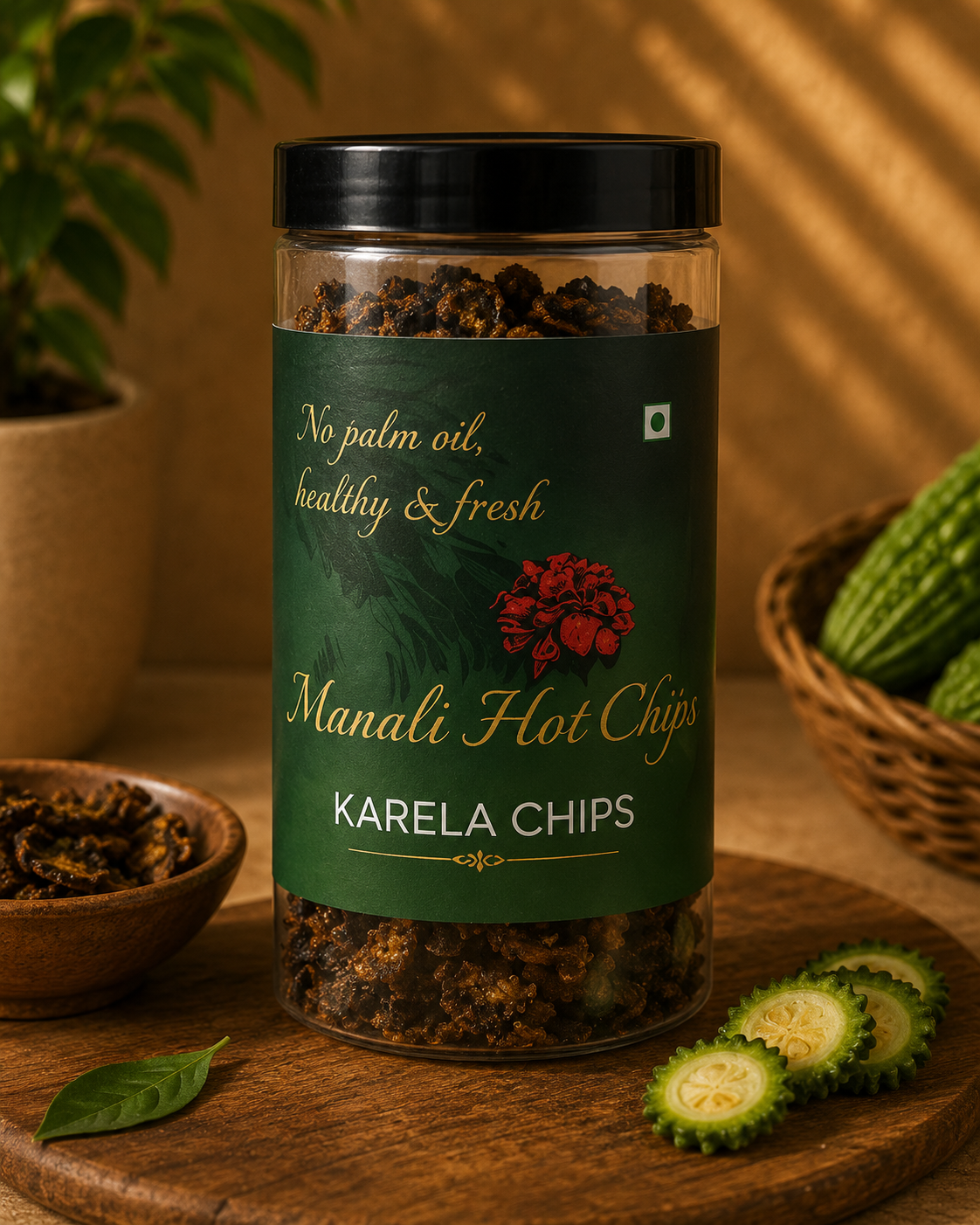 Manali Hot Organic Wafer Karela Chips - Image 3