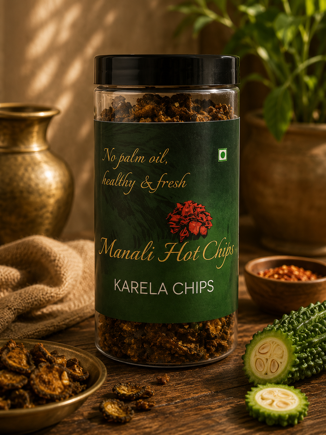 Manali Hot Organic Wafer Karela Chips - Image 2