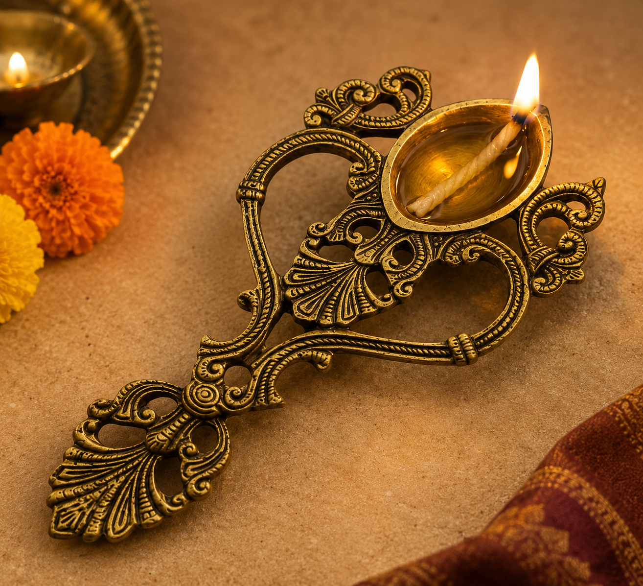 Premium Brass Diya Oil Lamp