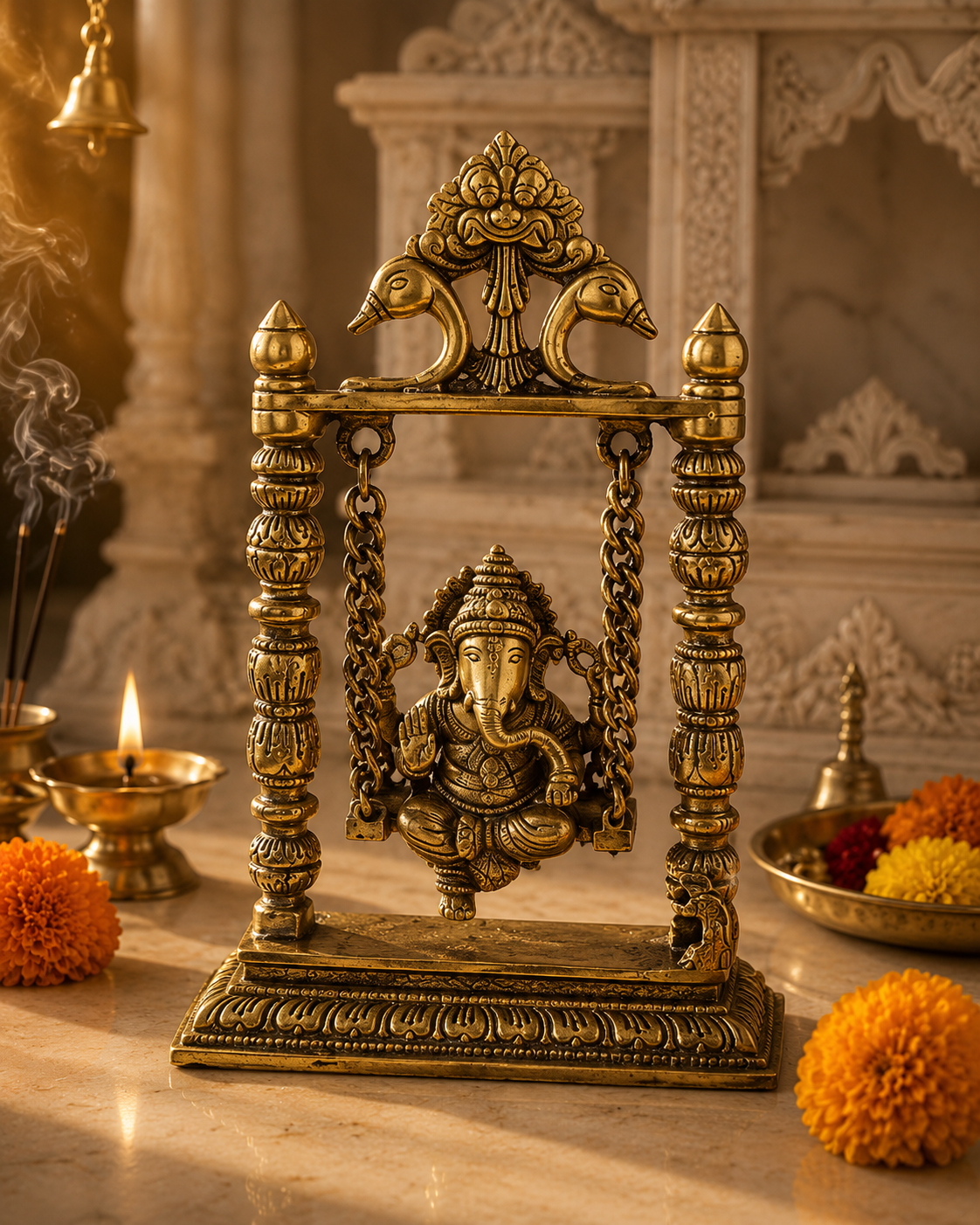 Brass Ganesha Statue - Image 3