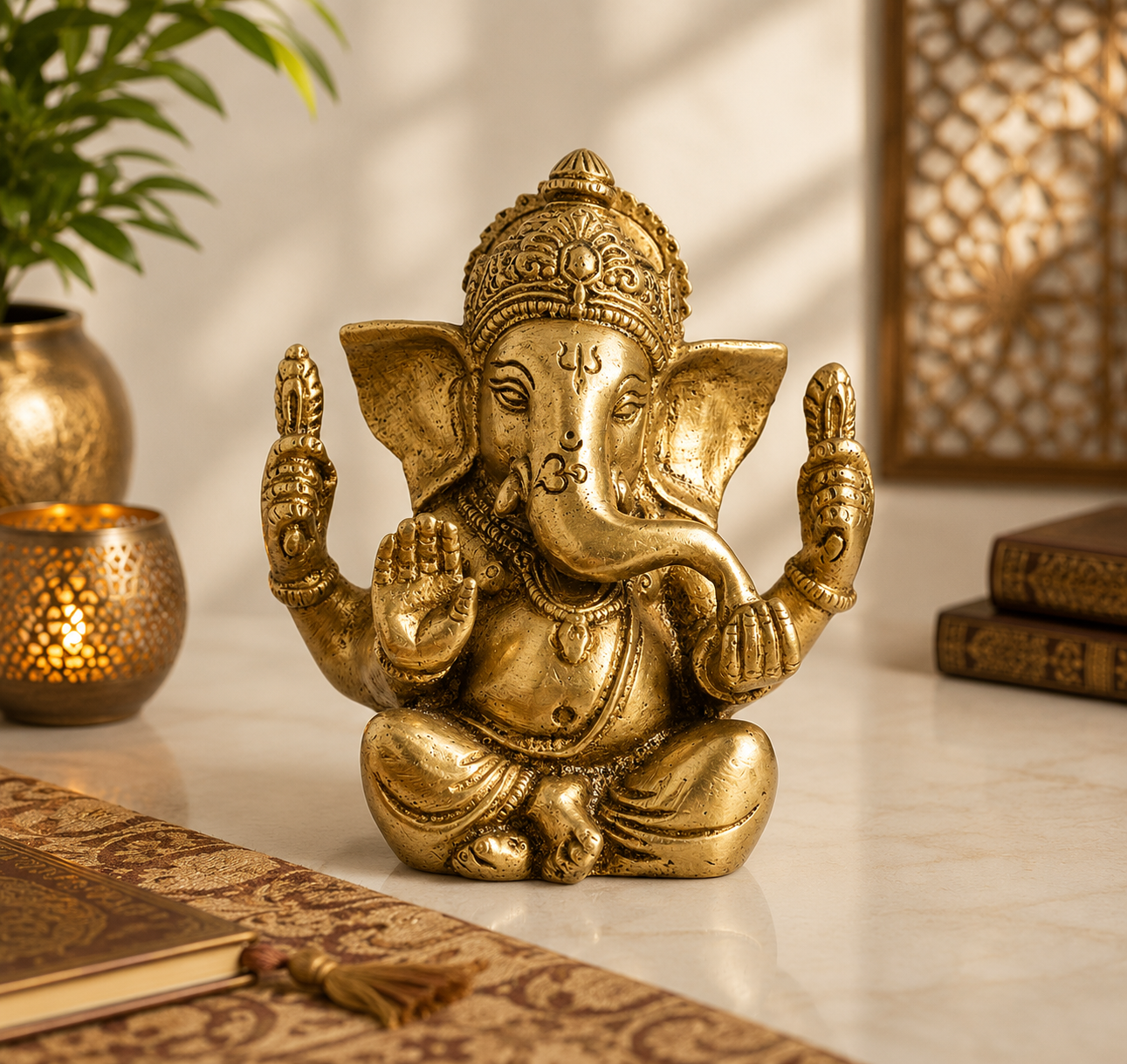 Brass Ganesh Idol - Image 3