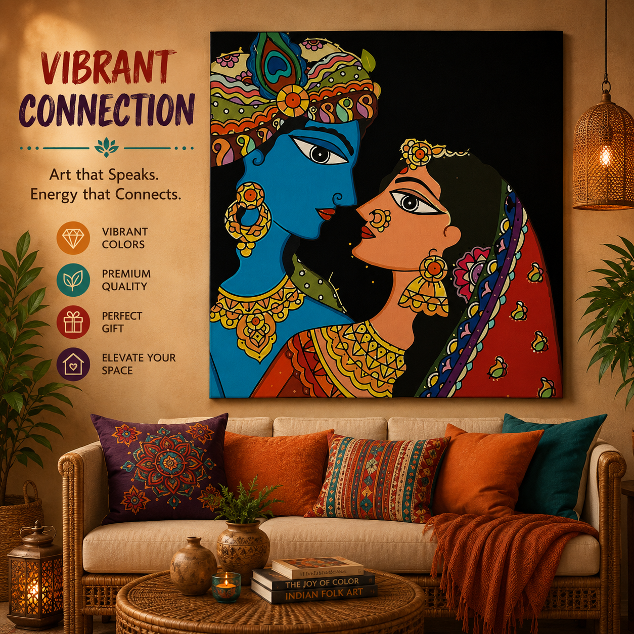 Madhubani Wall Art Canvas Print - Image 2