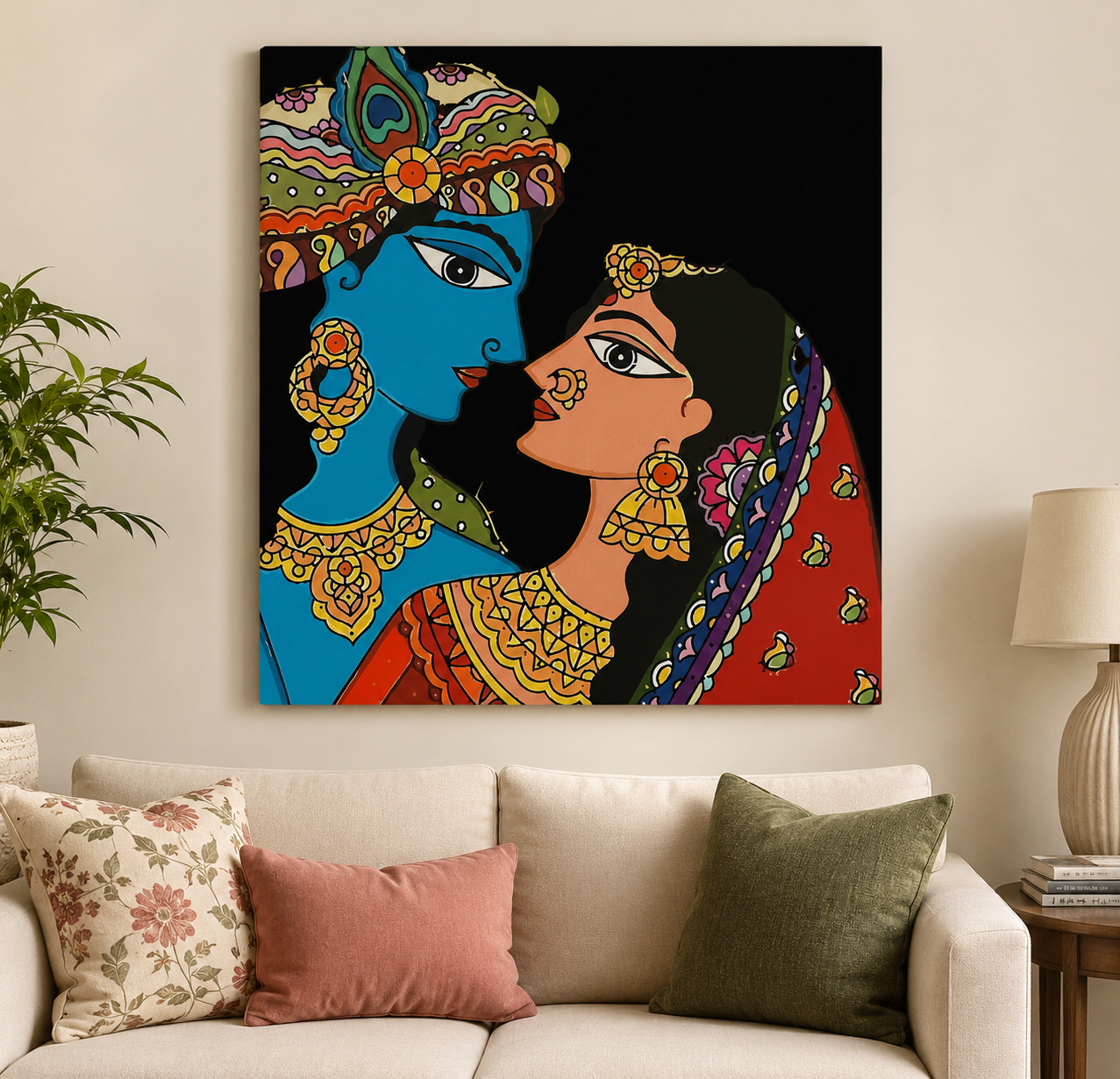 Madhubani Wall Art Canvas Print - Image 3