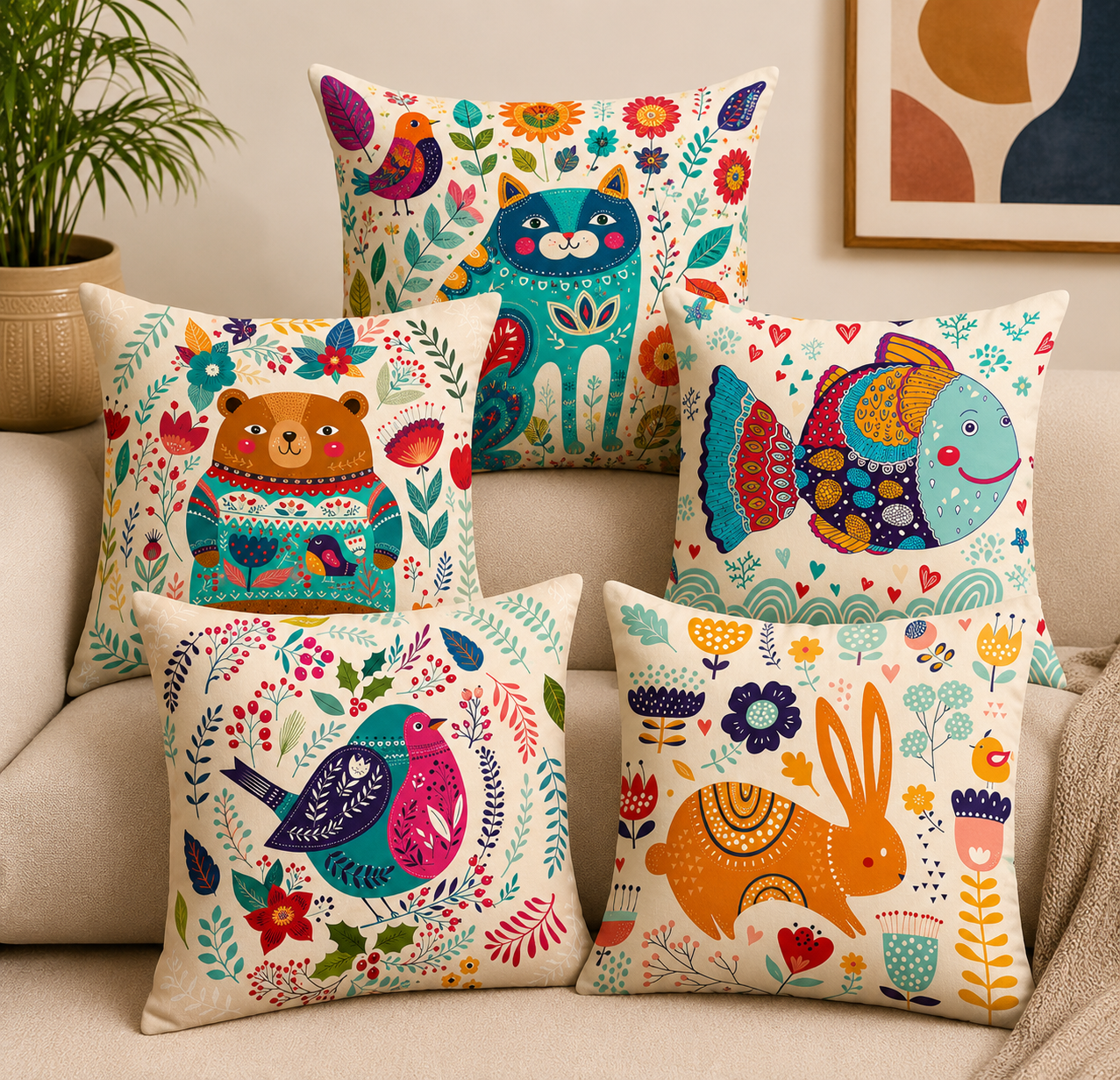 Hand-Block Printed Cushion Covers - Image 3