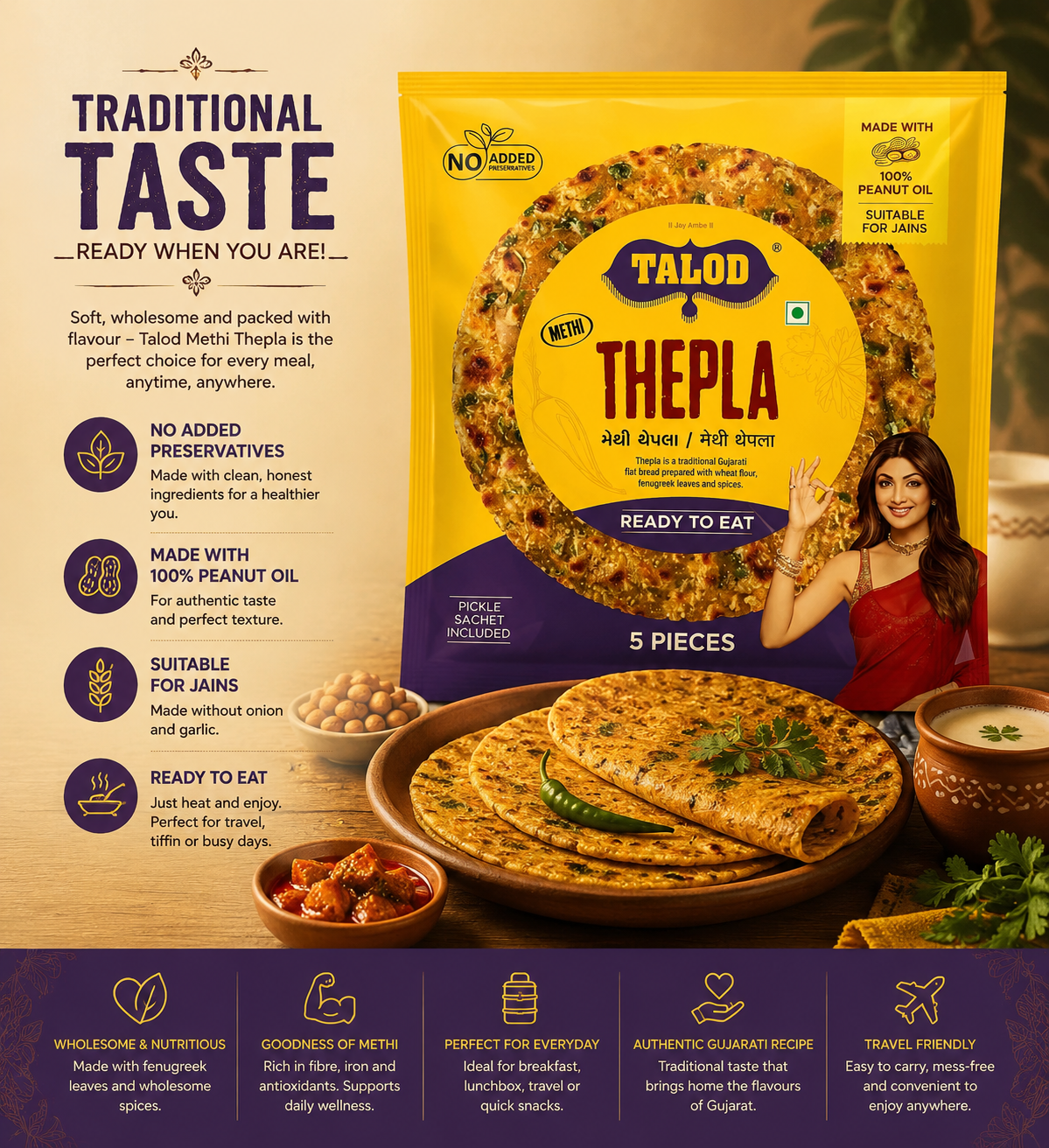 Gujarati Methi Thepla Mix - Image 3